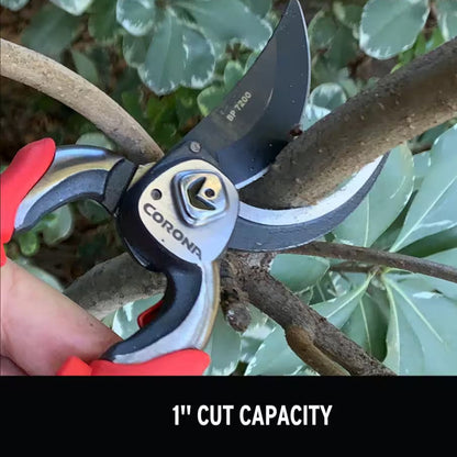 Procut 1 In. Cut Capacity High Carbon Steel Blade with Full Steel Core Handles Bypass Hand Pruner