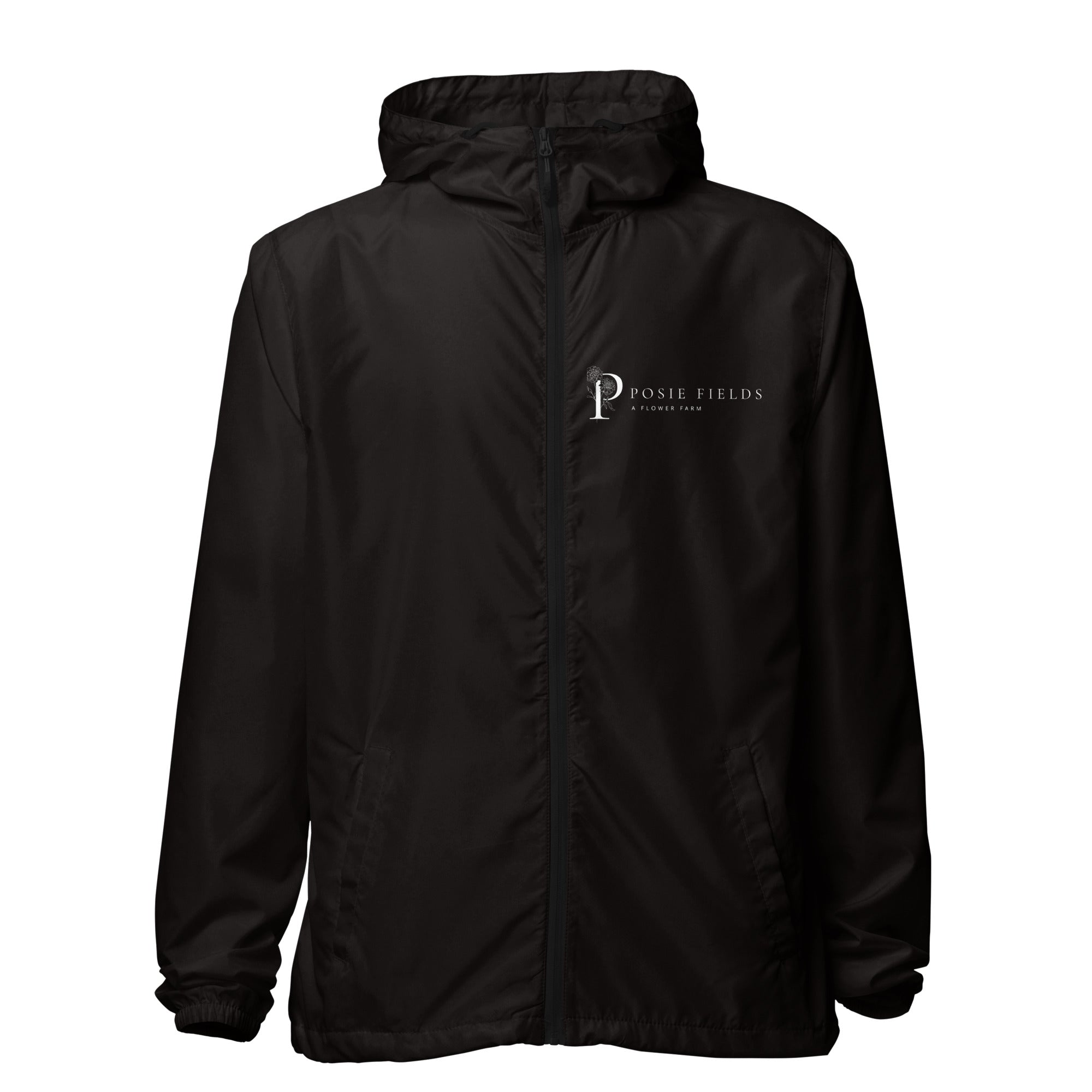 Black windbreaker zip outlet up